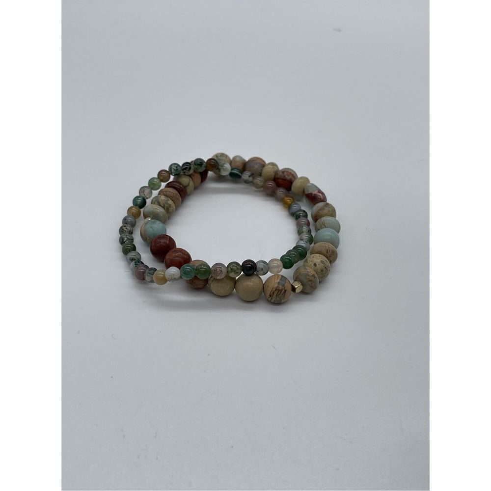 Two Jasper stones stretch Bracelet